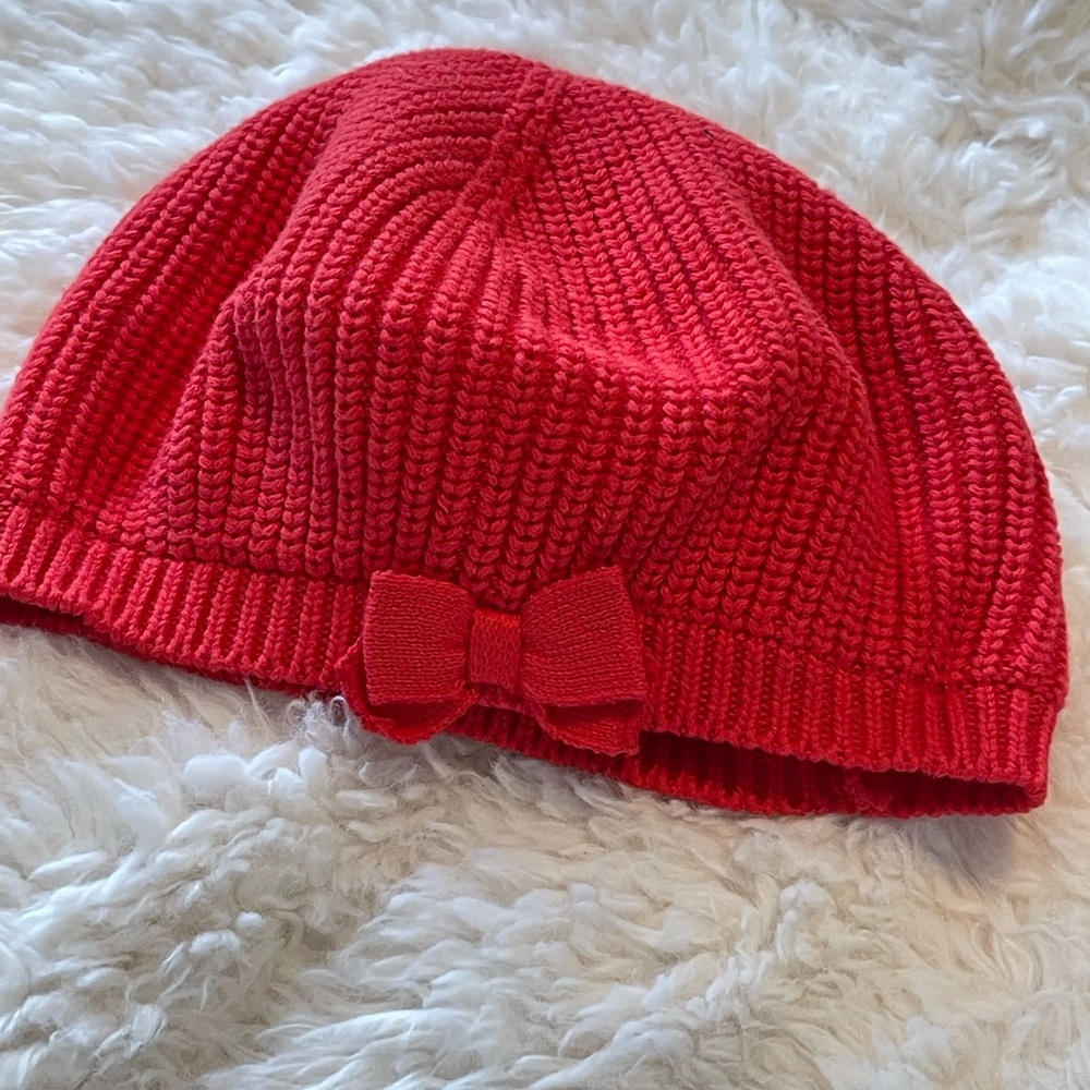 Janie and Jack Cherry Knit Bow Hat